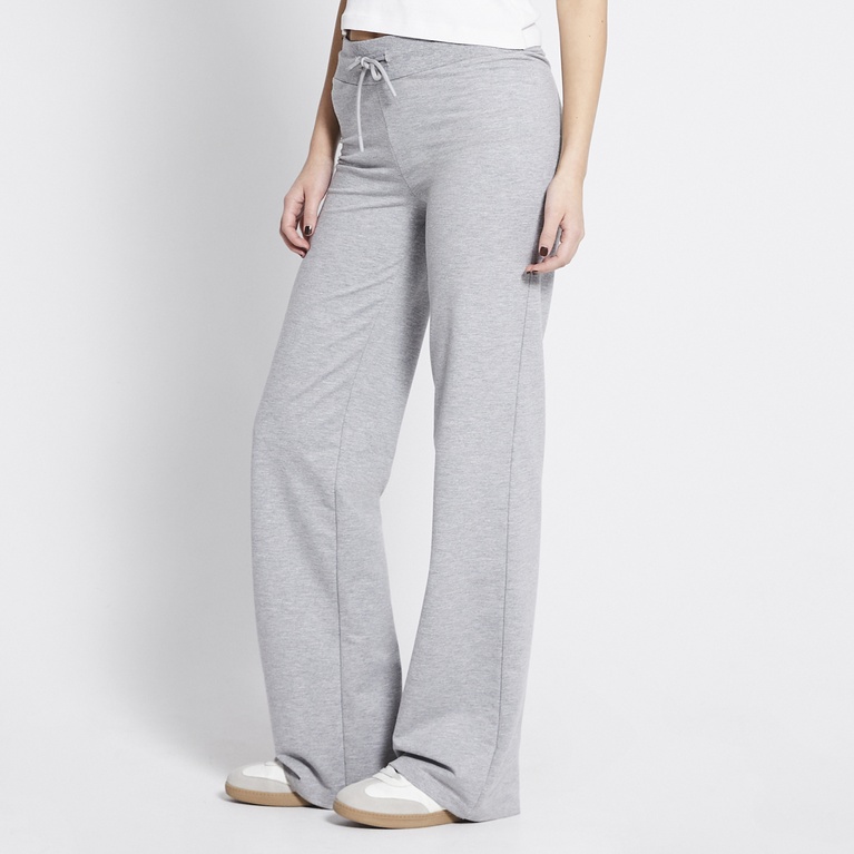 Low waist fitted pants "Ebba" Grey Melange